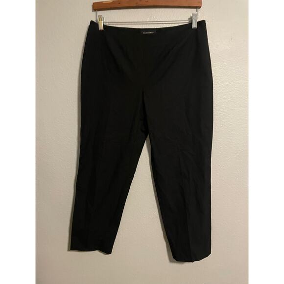 Piazza Sempione Audrey Stretch Cotton Crop Pants Black Size IT 48 US 12 Neutral - Picture 1 of 9